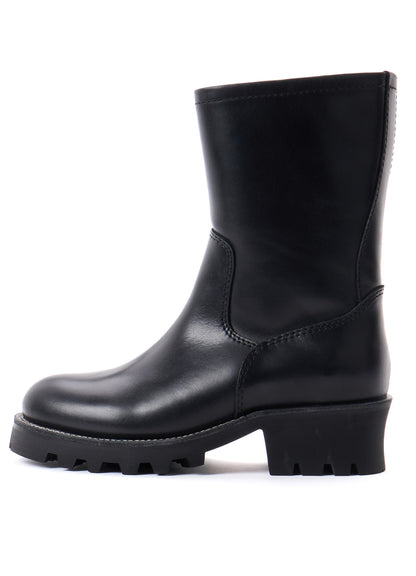 BLACK LEATHER ENGINEER BOOTS