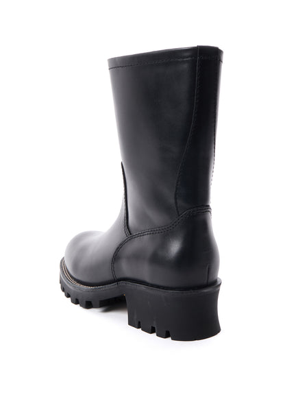 BLACK LEATHER ENGINEER BOOTS