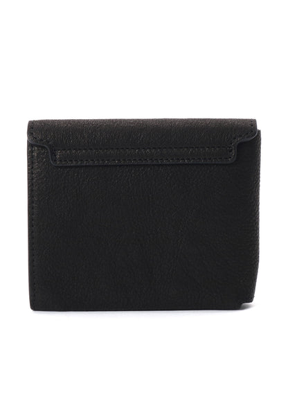 WASHED LEATHER DOUBLE FOLDED WALLET