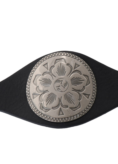 COW LEATHER CONCHO BANGLE