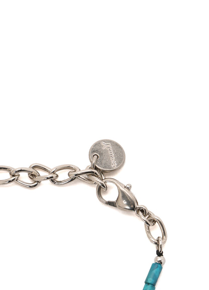 GLASS & BRASS BEAD BRACELET A