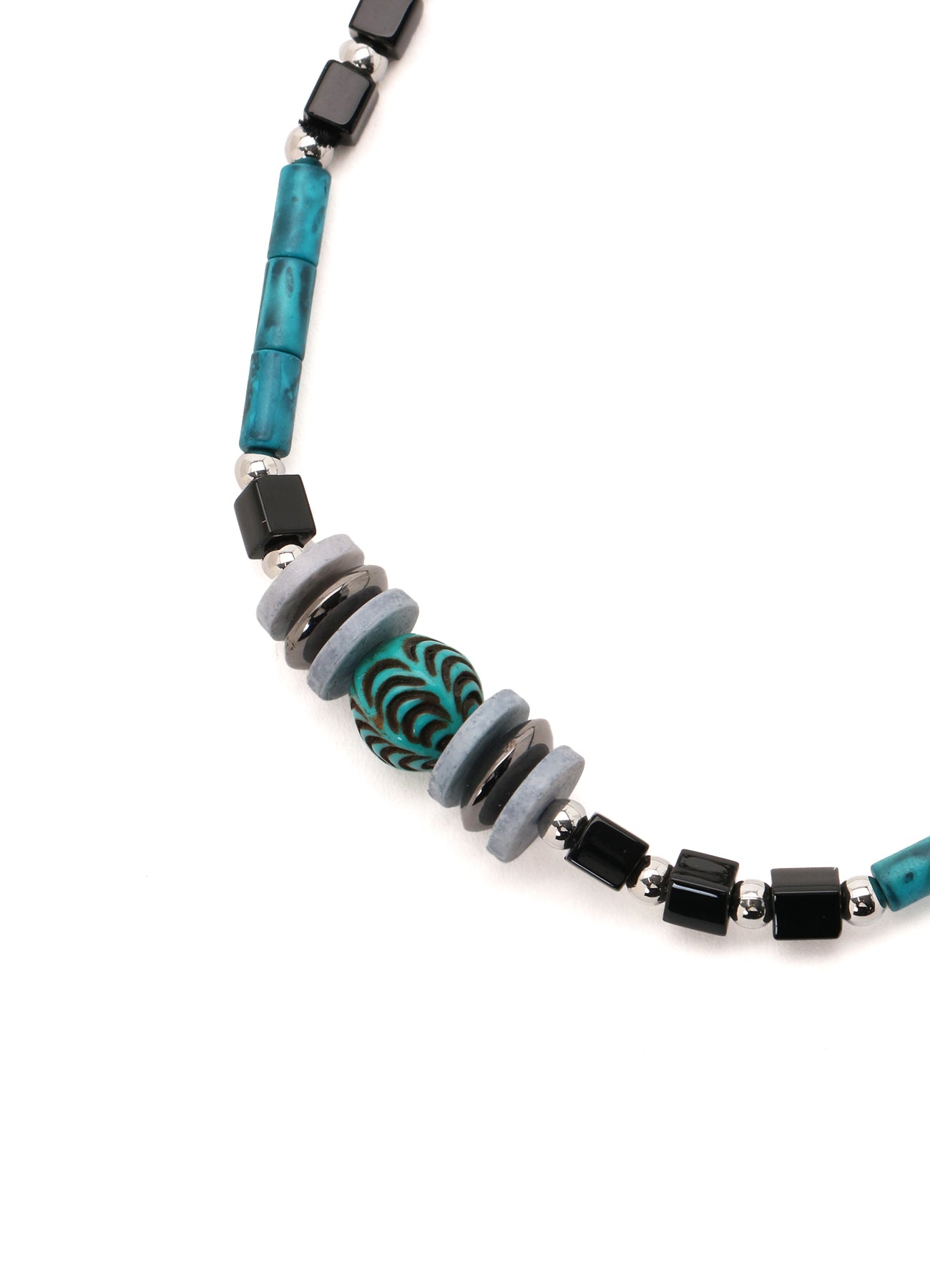 GLASS & BRASS BEAD BRACELET A