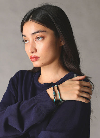 GLASS & BRASS BEAD BRACELET B