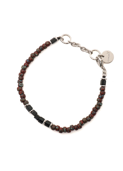 GLASS & BRASS BEAD BRACELET B