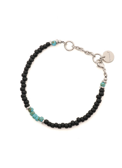 GLASS & BRASS BEAD BRACELET C