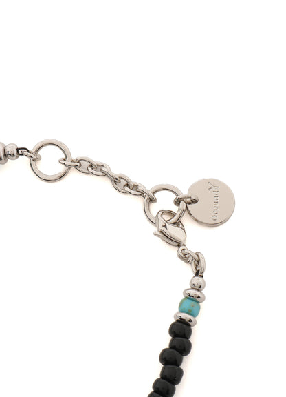 GLASS & BRASS BEAD BRACELET C