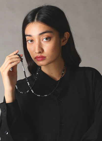 GLASS & PEARL BEAD NECKLACE