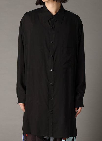 CELLULOSE LAWN LONG SHIRT WITH SLEEVE SLITS