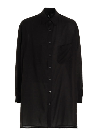 CELLULOSE LAWN LONG SHIRT WITH SLEEVE SLITS