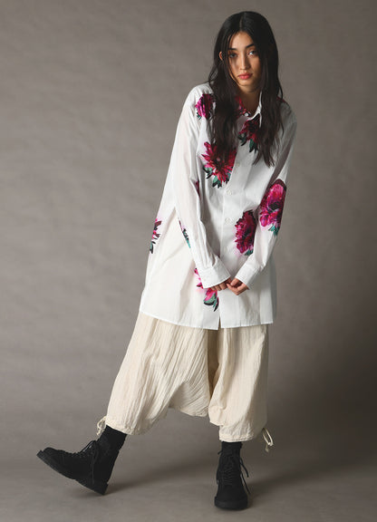 60 LAWN PINK FLOWER LONG SHIRT