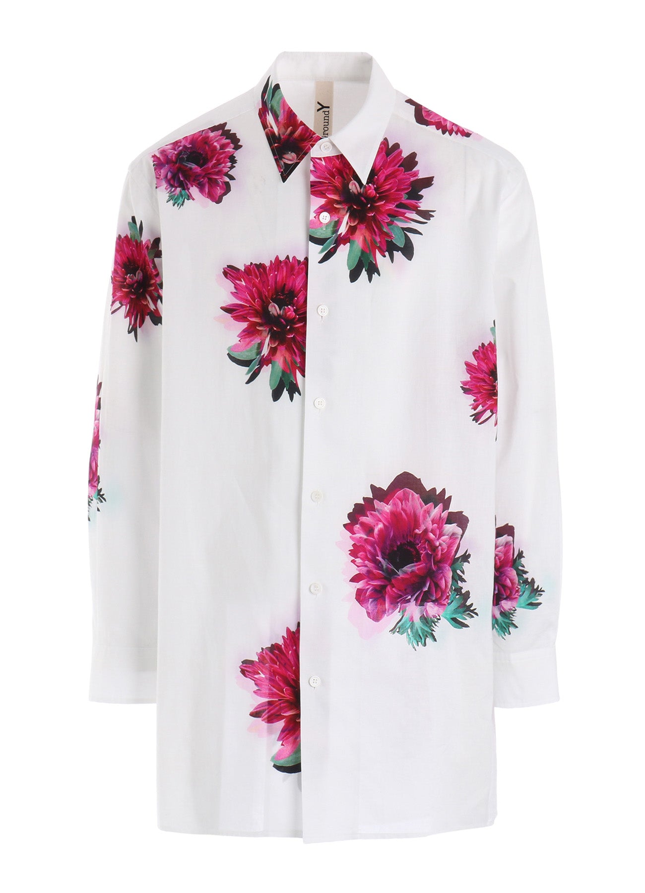 60 LAWN PINK FLOWER LONG SHIRT – THE SHOP YOHJI YAMAMOTO