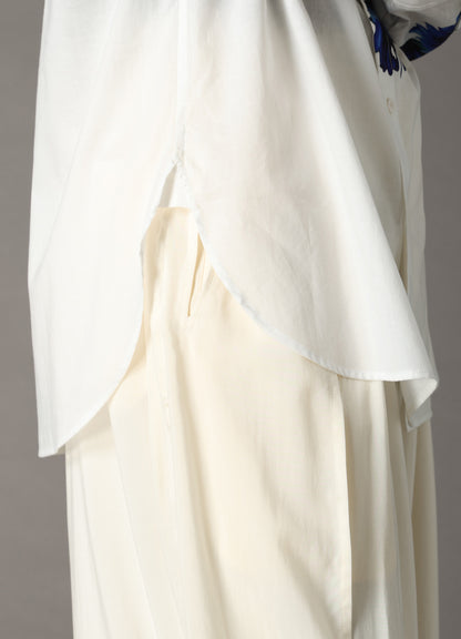 60 LAWN BLUE FLOWER BIG SHIRT