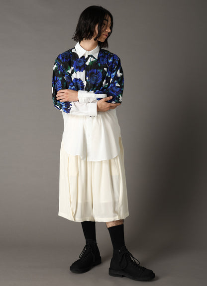 60 LAWN BLUE FLOWER BIG SHIRT