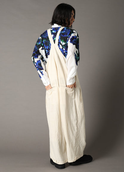 60 LAWN BLUE FLOWER BIG SHIRT