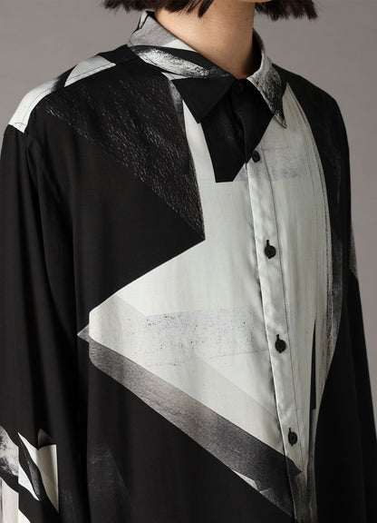 GEOMETRIC PATTERN OVERSIZED SHIRT