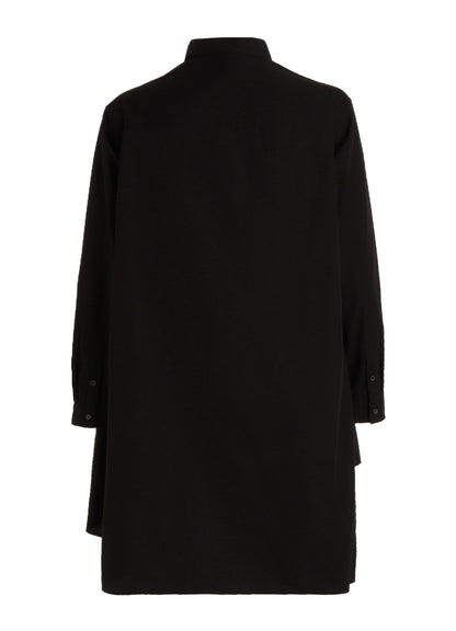 COTTON BROAD BRODERIE LACE SHIRT WITH LEFT DRAPE