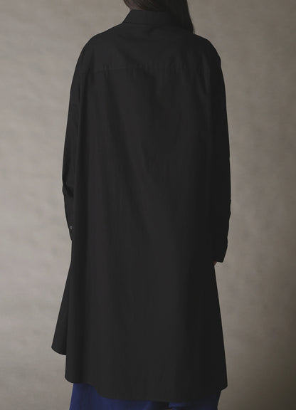 COTTON BROAD BRODERIE LACE SHIRT WITH LEFT DRAPE