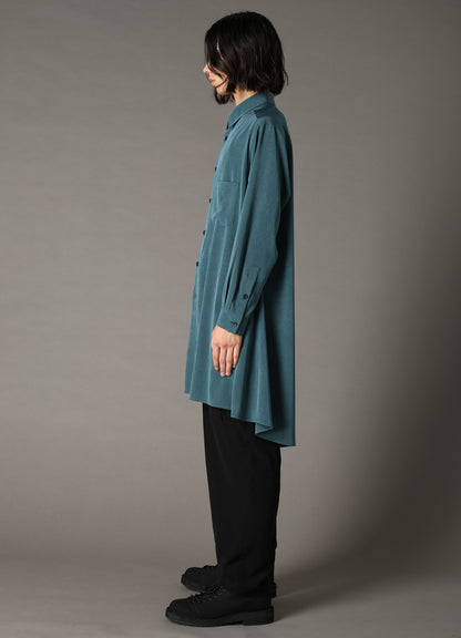 CREPE de CHINE LEFT DRAPE SHIRT