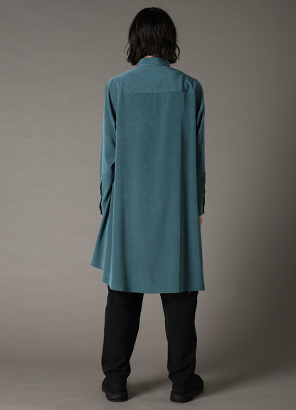 CREPE de CHINE LEFT DRAPE SHIRT