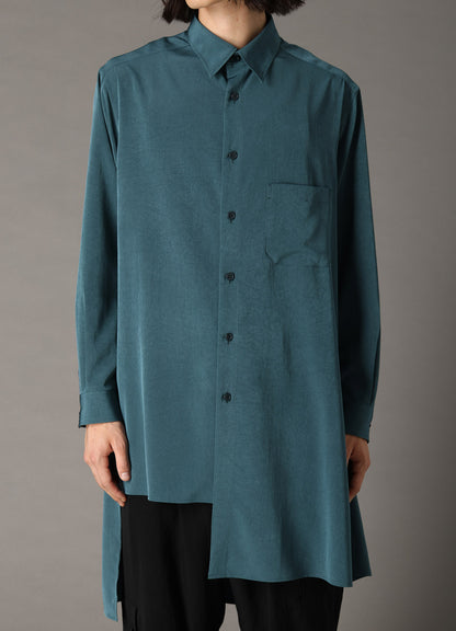 CREPE de CHINE LEFT DRAPE SHIRT