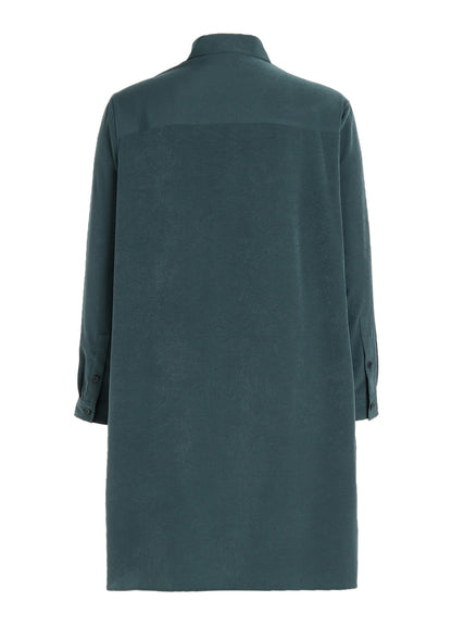 CREPE de CHINE LEFT DRAPE SHIRT