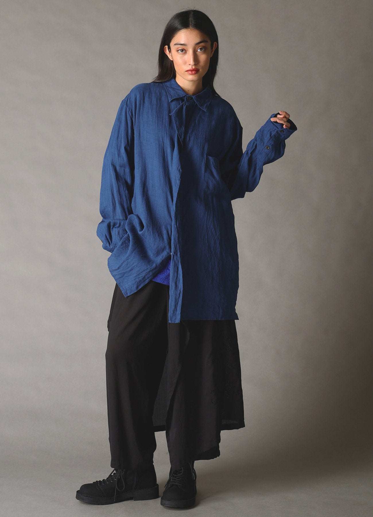 WASHED LINEN CANVAS DRAPE SHIRT – THE SHOP YOHJI YAMAMOTO WASHED LINEN CANVAS DRAPE SHIRT – THE SHOP YOHJI YAMAMOTO