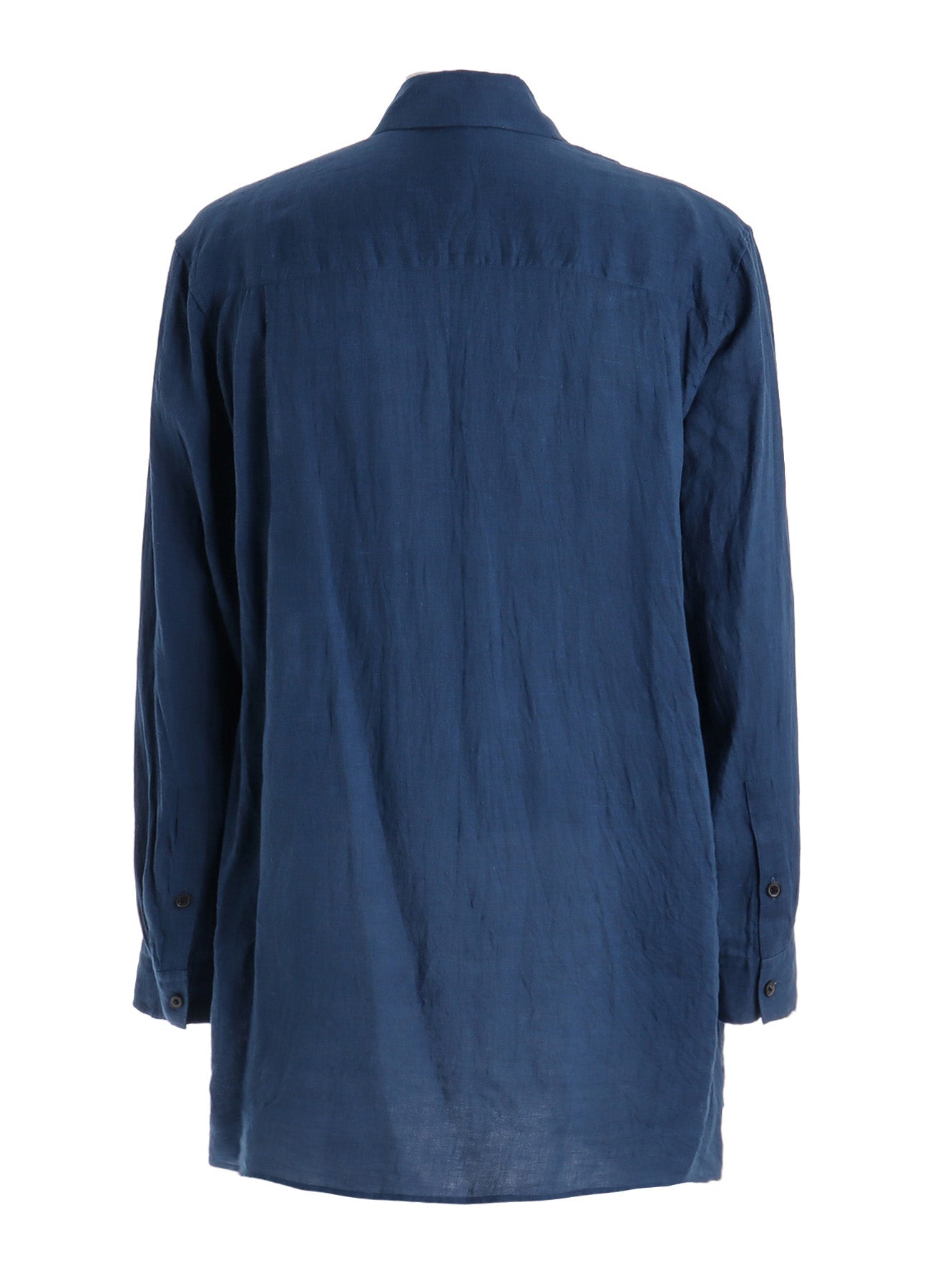 WASHED LINEN CANVAS DRAPE SHIRT