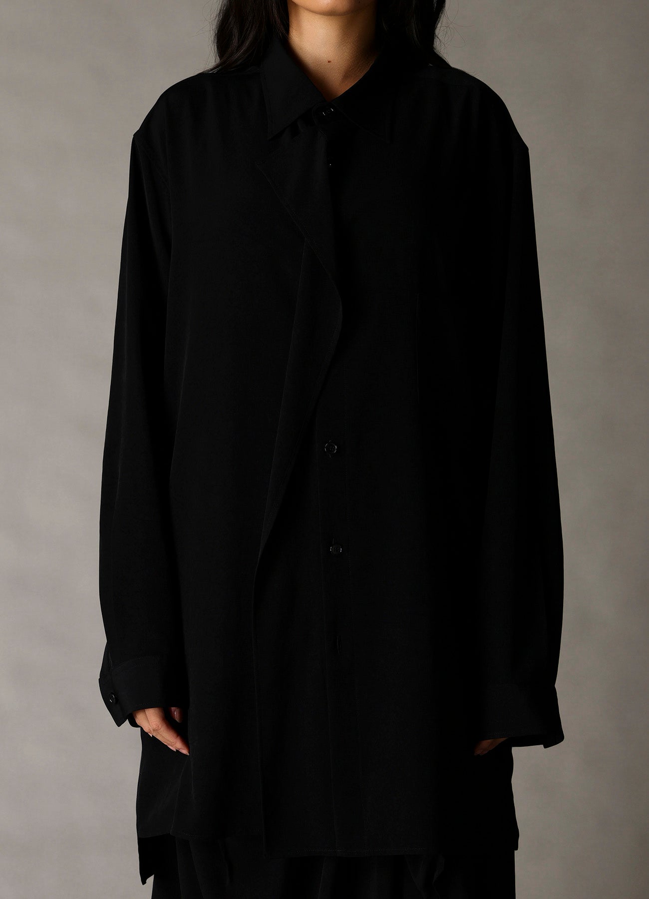 CREPE de CHINE DRAPE SHIRT – THE SHOP YOHJI YAMAMOTO