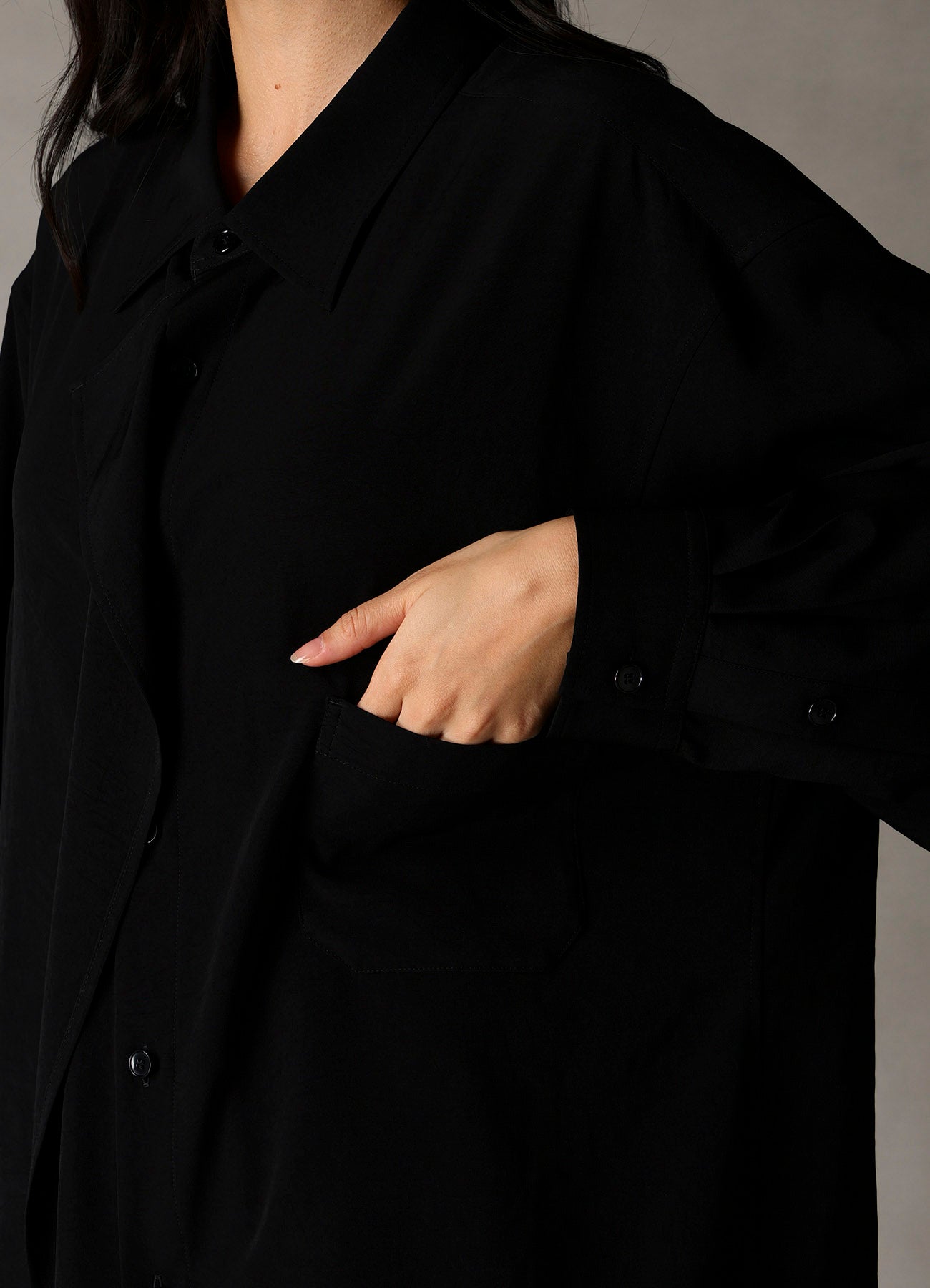 CREPE de CHINE DRAPE SHIRT – THE SHOP YOHJI YAMAMOTO