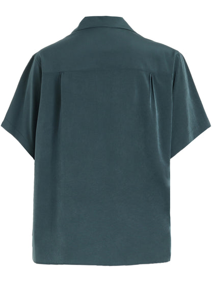 CREPE de CHINE OPEN COLLAR SHIRT