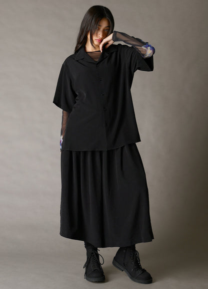 CREPE de CHINE OPEN COLLAR SHIRT
