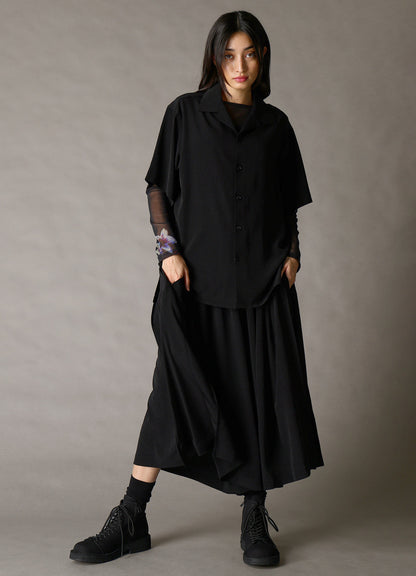 CREPE de CHINE OPEN COLLAR SHIRT