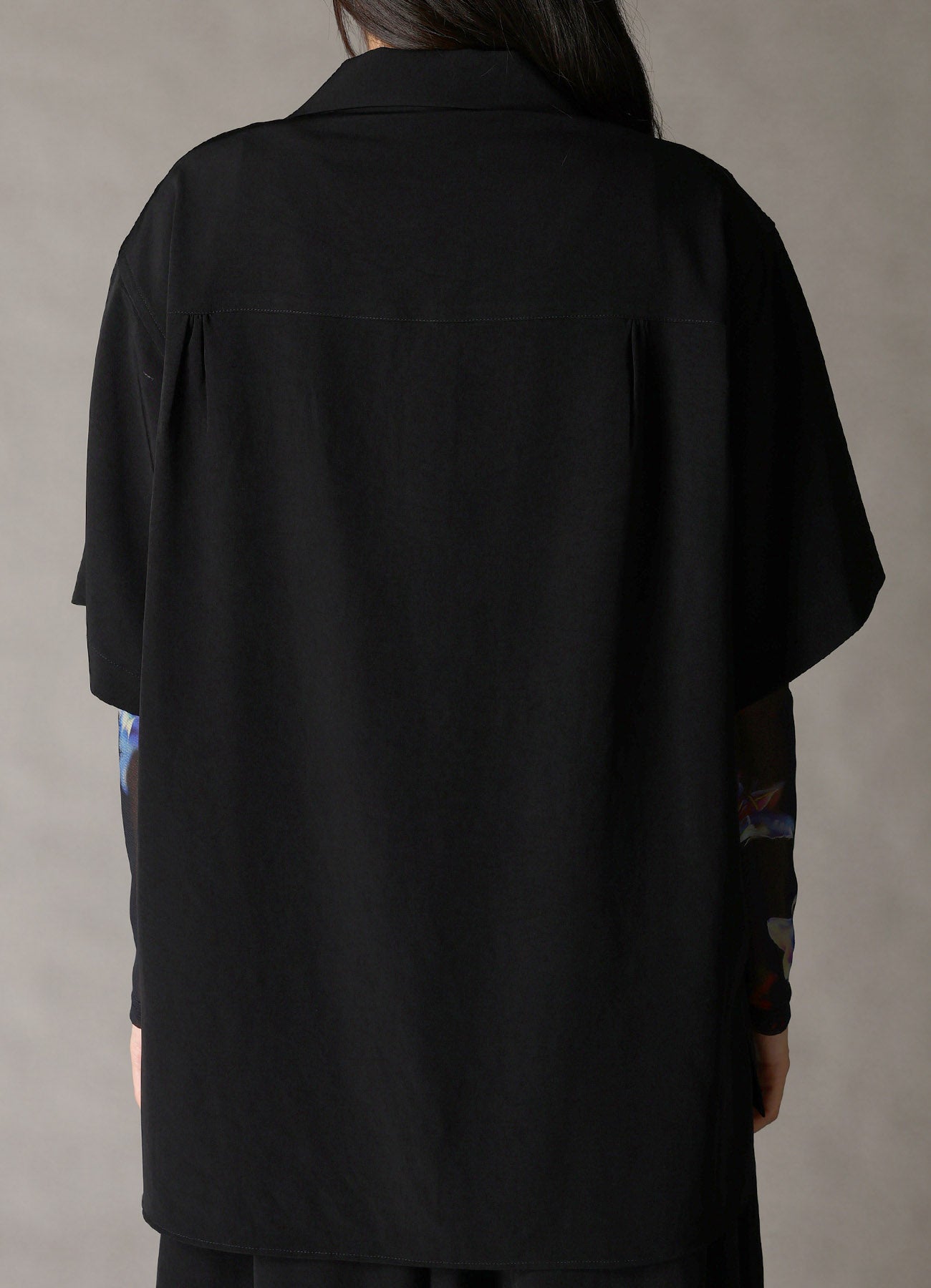 CREPE de CHINE OPEN COLLAR SHIRT