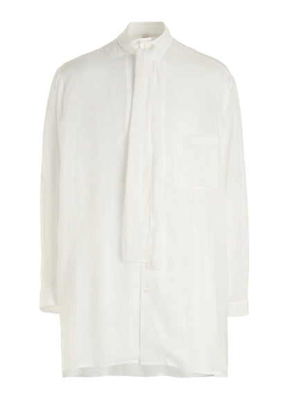 CELLULOSE LAWN BOW-TIE COLLAR SHIRT