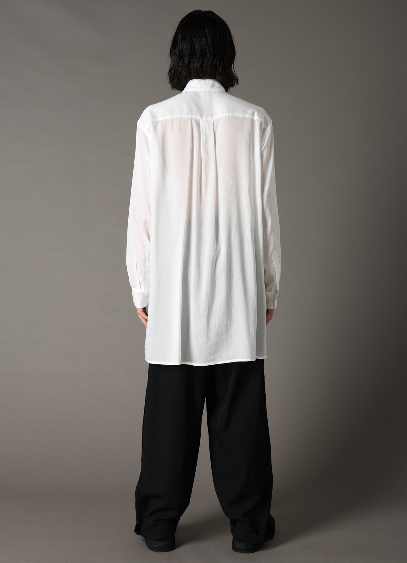 CELLULOSE LAWN BOW-TIE COLLAR SHIRT