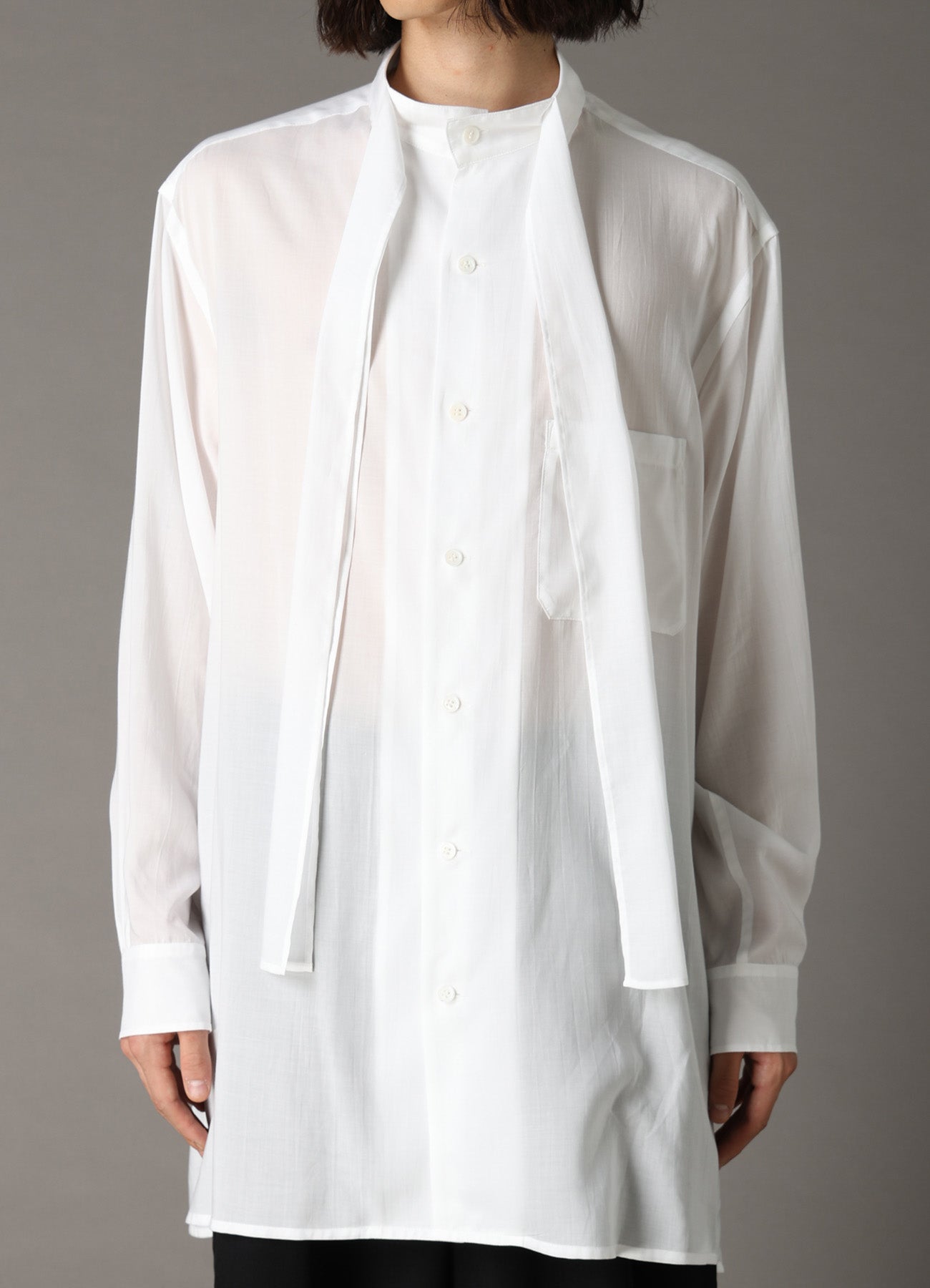 CELLULOSE LAWN BOW-TIE COLLAR SHIRT – THE SHOP YOHJI YAMAMOTO