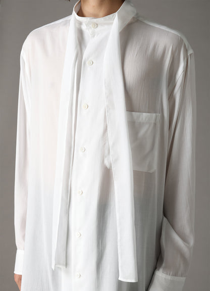 CELLULOSE LAWN BOW-TIE COLLAR SHIRT
