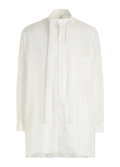 CELLULOSE LAWN BOW-TIE COLLAR SHIRT