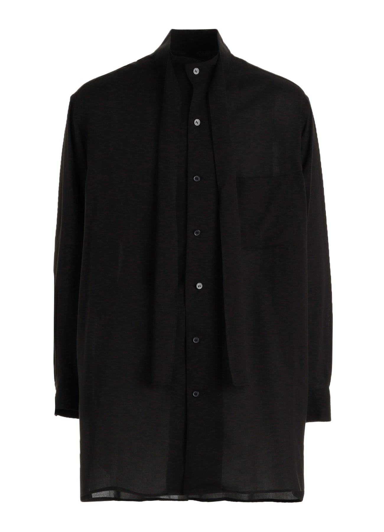 CELLULOSE LAWN BOW-TIE COLLAR SHIRT