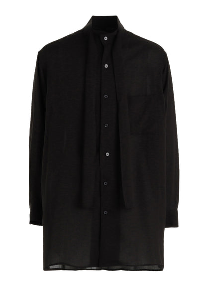 CELLULOSE LAWN BOW-TIE COLLAR SHIRT