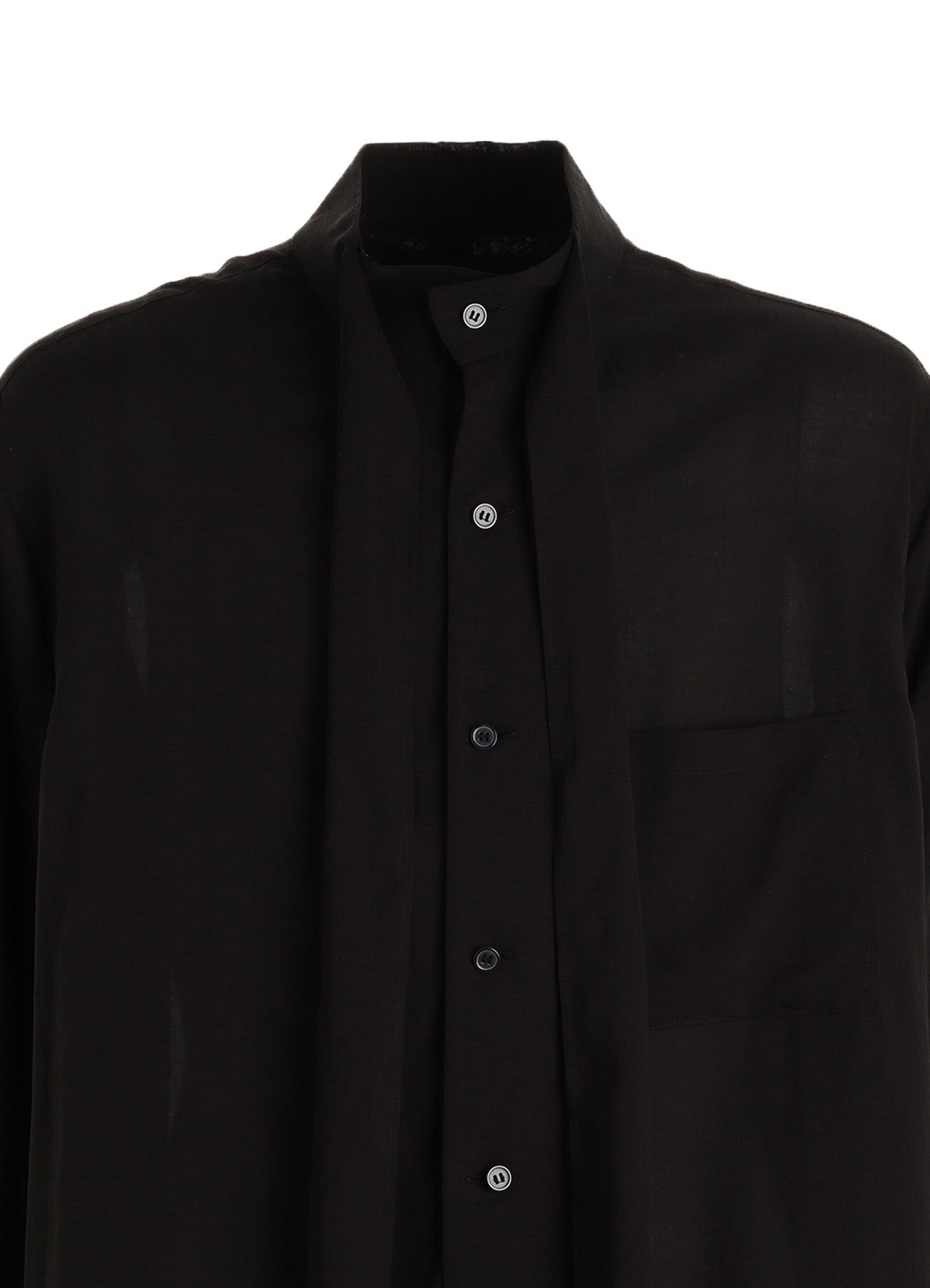 CELLULOSE LAWN BOW-TIE COLLAR SHIRT