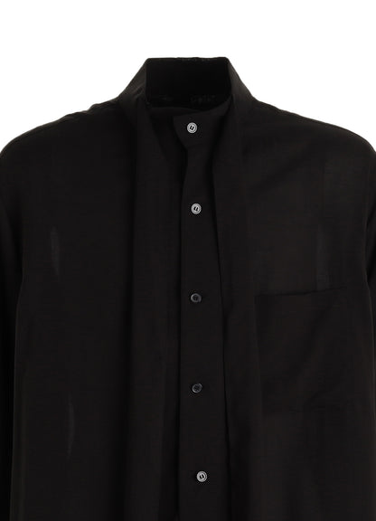 CELLULOSE LAWN BOW-TIE COLLAR SHIRT