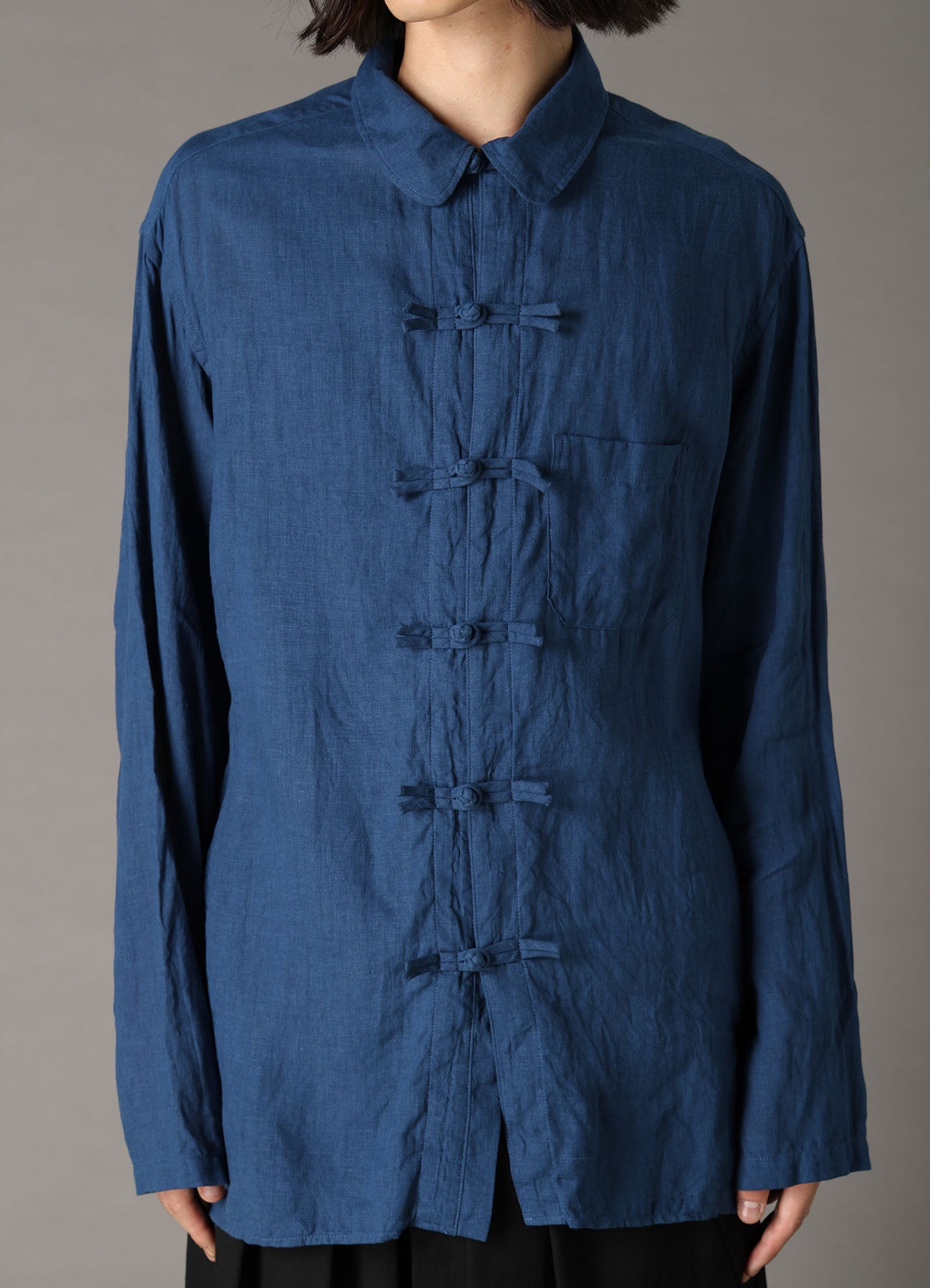 WASHED LINEN CANVAS SHAKA BUTTON SHIRT – THE SHOP YOHJI YAMAMOTO