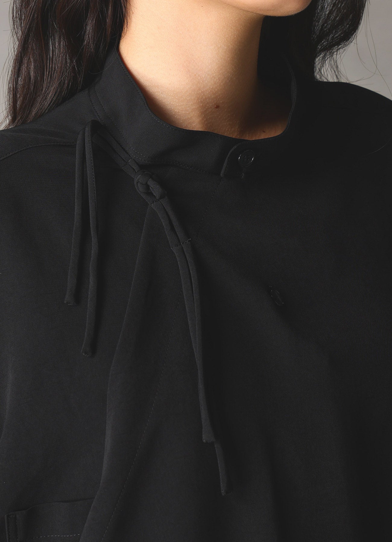 CREPE de CHINE STAND COLLAR CHINA SHIRT