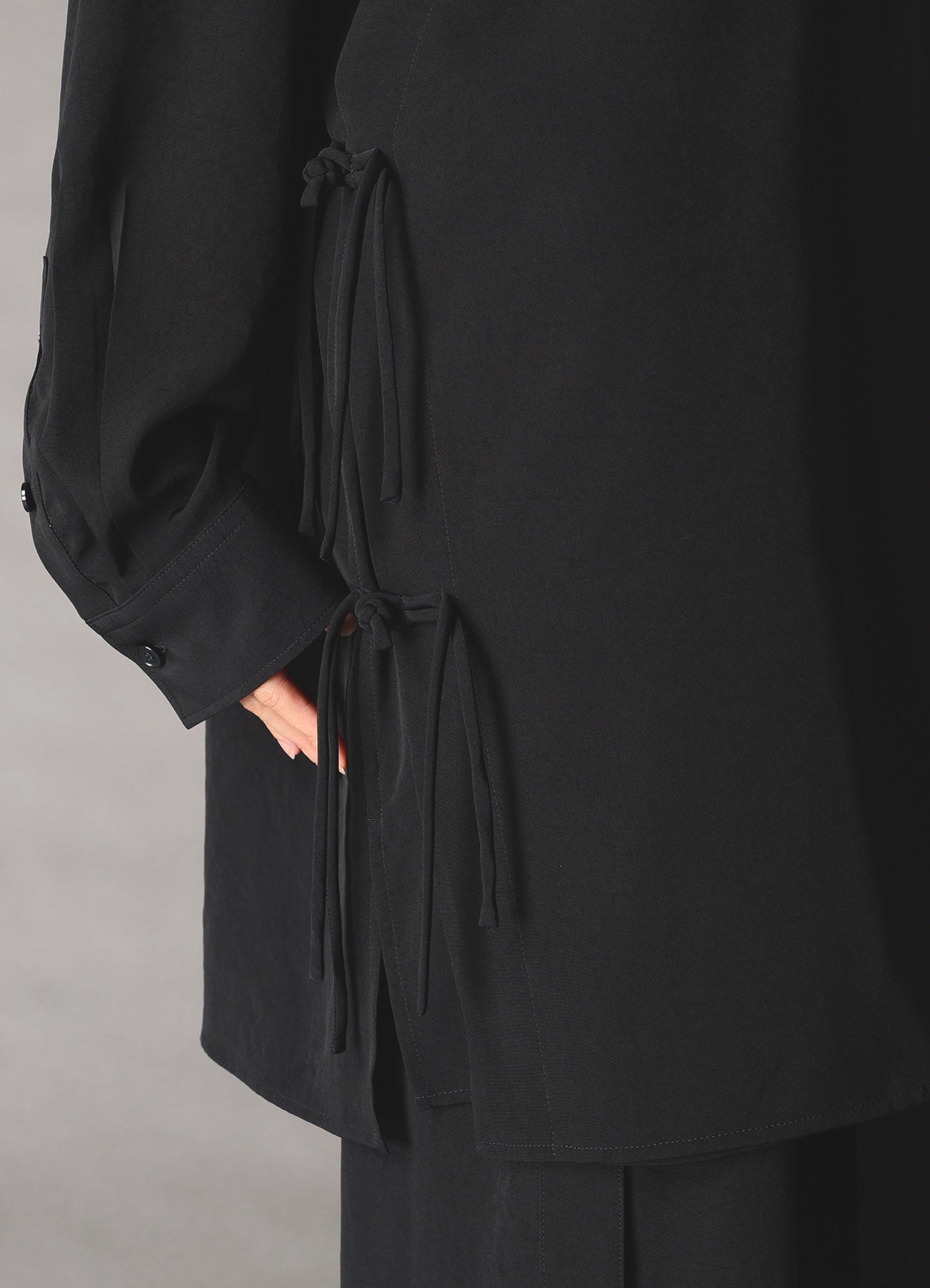CREPE de CHINE STAND COLLAR CHINA SHIRT