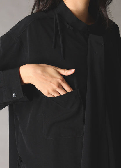 CREPE de CHINE STAND COLLAR CHINA SHIRT