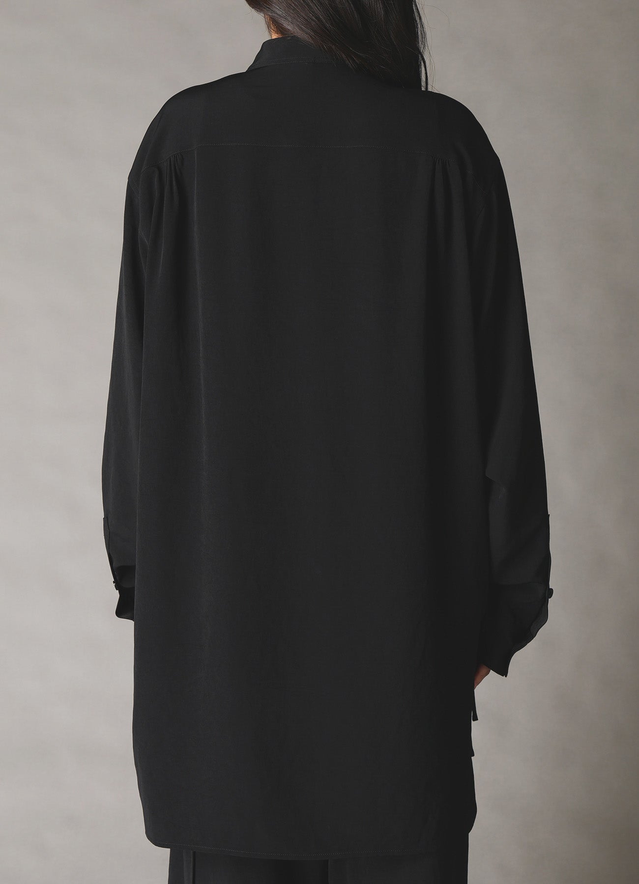 CREPE de CHINE STAND COLLAR CHINA SHIRT