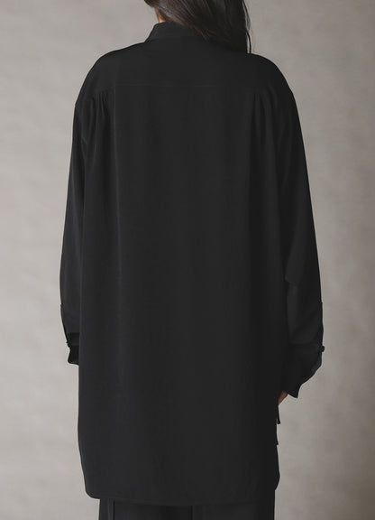 CREPE de CHINE STAND COLLAR CHINA SHIRT