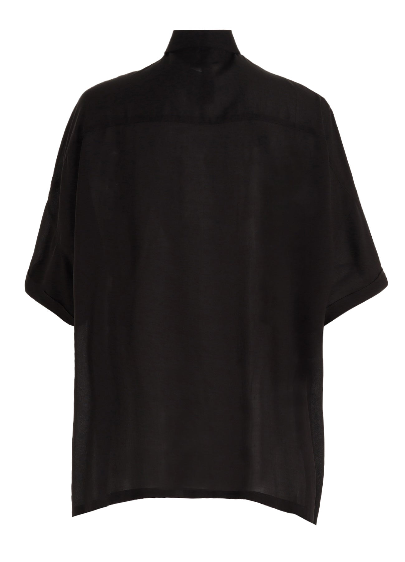 【ブラック（01）】LOMEDICO GABARDINE LS SHIRT CELLULOSE LAWN BRODERIE FRONT DOLMAN SHORT-SLEEVE SHIRT – THE SHOP