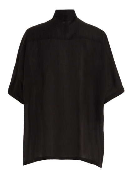 CELLULOSE LAWN BRODERIE FRONT DOLMAN SHORT-SLEEVE SHIRT